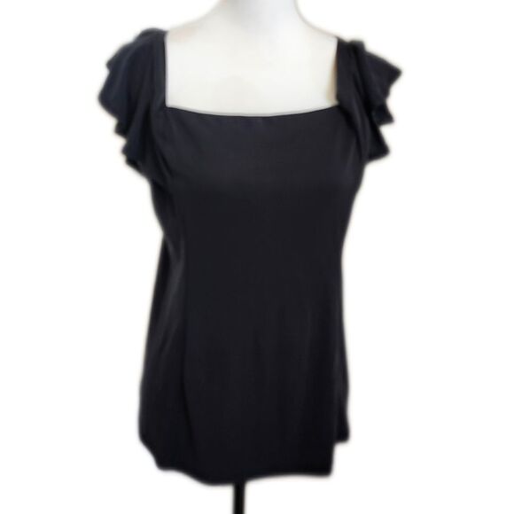 Saks Fifth Avenue NWT Black Off The Shoulder Modal Blend Blouse, M - Picture 2 of 8